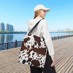 Chic Cow Print Tote Bag, Stylish Reusable Shopping Tote,