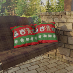 Snowman & Gingerbread Throw Pillow