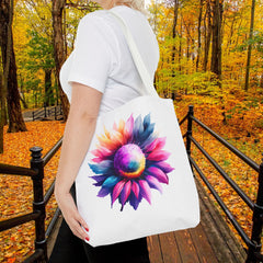 Vibrant Floral Tote Bag, Colorful Flower Design,