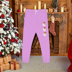 Retro Santa Holiday Fleece Sweatpants - Unisex Lounge Pants,