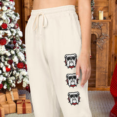 Cool Bulldog Print Fleece Unisex Sweatpants