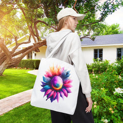 Vibrant Floral Tote Bag, Colorful Flower Design,