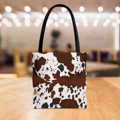 Chic Cow Print Tote Bag, Stylish Reusable Shopping Tote,