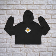 Daisy Floral Women's Cropped Hoodie,