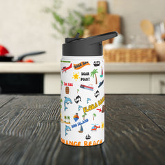 Orange Beach Water Bottle, Eco-Friendly Stainless Steel Hydration Flask,