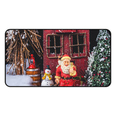 Festive Desk Mat with Holiday Scene, Christmas Desk Accessory,