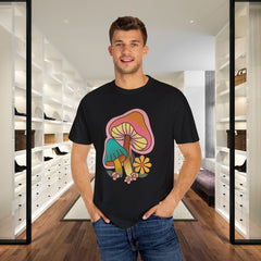 Retro Mushroom Floral T-Shirt, Unisex Boho Tee,