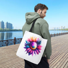 Vibrant Floral Tote Bag, Colorful Flower Design,