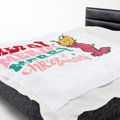 Cozy Christmas Velveteen Plush Blanket, Holiday Gift,