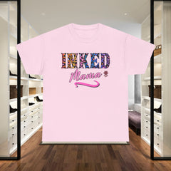 Inked Mama T-Shirt – Floral Leopard Tattoo Mom Tee