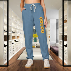 Floral Sunflowers Print Unisex Fleece Sweatpants