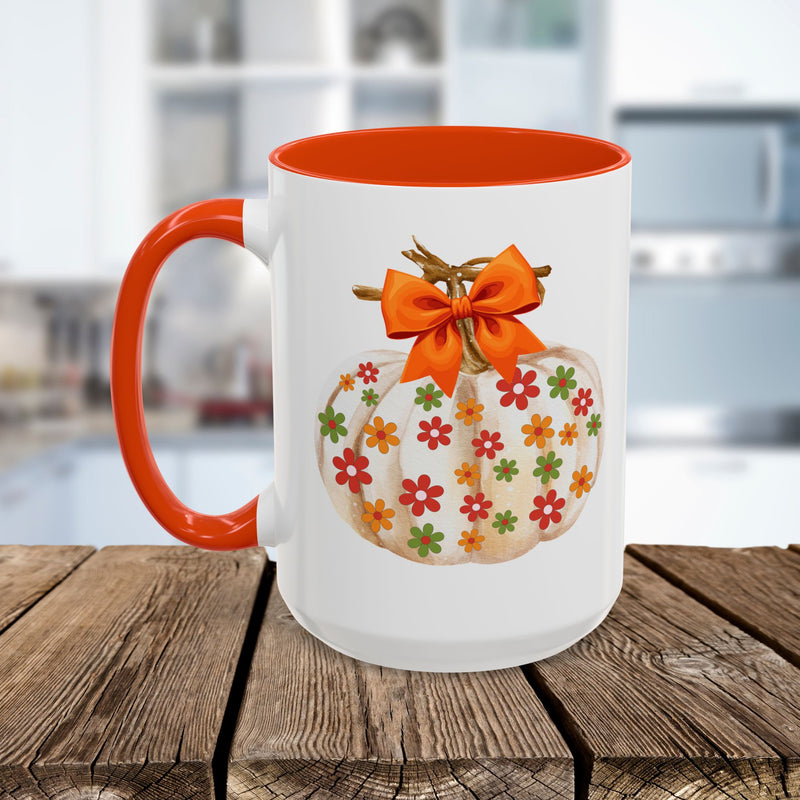 Pumpkin Floral Thanksgiving Mug