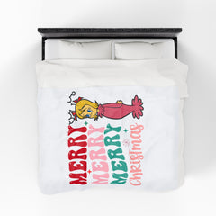 Cozy Christmas Velveteen Plush Blanket, Holiday Gift,