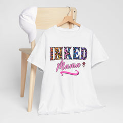 Inked Mama T-Shirt – Floral Leopard Tattoo Mom Tee
