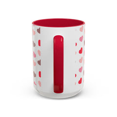 Heart Pattern Coffee Mug — Cute Pink & Red Hearts Ceramic Mug (11oz/15oz)