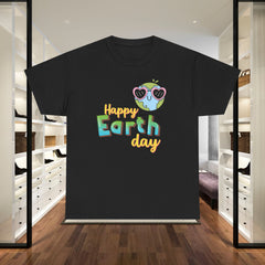 Earth Day T-Shirt — "Happy Earth Day" Cute Earth with Sunglasses Eco Graphic Tee