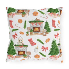 Cozy Christmas Pattern Throw Pillow