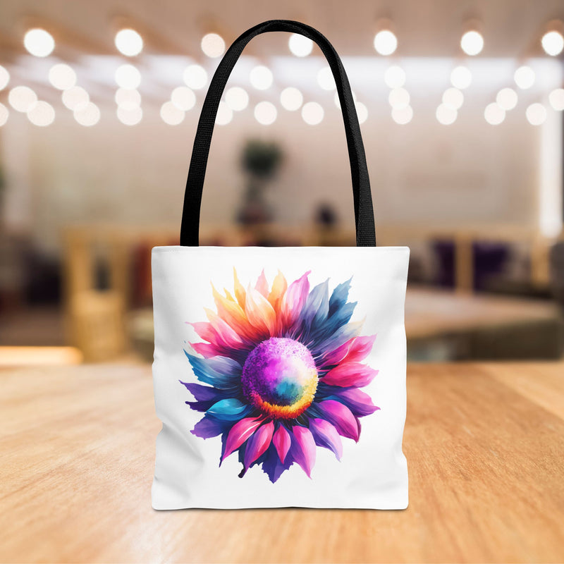 Vibrant Floral Tote Bag, Colorful Flower Design,