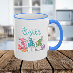 Easter Bunny & Eggs Accent Rim Mug (11oz/15oz)