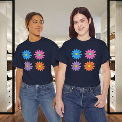 Floral Pop Tee — Retro Colorful Daisy Graphic T-Shirt