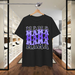 Mama Retro Stack T-Shirt — Blue Marlin Groovy Mama Graphic Tee