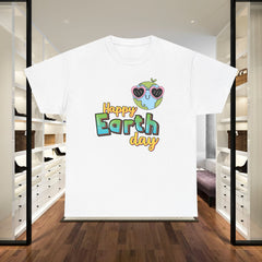 Earth Day T-Shirt — "Happy Earth Day" Cute Earth with Sunglasses Eco Graphic Tee
