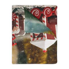 Christmas Gingerbread Village Velveteen Blanket