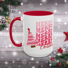 Pink Merry Merry Merry Christmas Mug