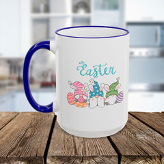 Easter Bunny & Eggs Accent Rim Mug (11oz/15oz)