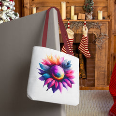 Vibrant Floral Tote Bag, Colorful Flower Design,
