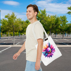 Vibrant Floral Tote Bag, Colorful Flower Design,