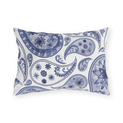 Reversible Blue Floral Paisley Outdoor Pillows