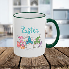 Easter Bunny & Eggs Accent Rim Mug (11oz/15oz)
