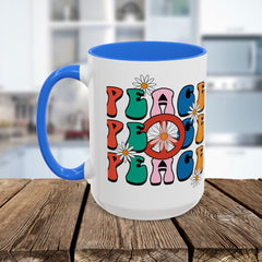 Colorful Peace Sign Mugs