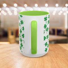 Shamrock Pattern Coffee Mug — St. Patrick’s Day Green Clover Ceramic Mug (11oz & 15oz)