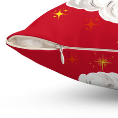 Festive Santa Pillow, Decorative Cushion for Christmas,