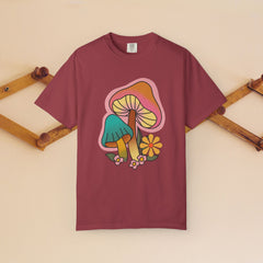 Retro Mushroom Floral T-Shirt, Unisex Boho Tee,
