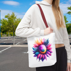 Vibrant Floral Tote Bag, Colorful Flower Design,