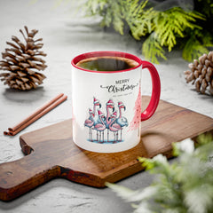 Colorful Holiday Mug, Christmas Flamingo Design