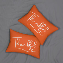 Thankful Lumbar Pillow, Thanksgiving Cushion,