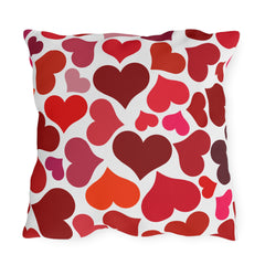 Heart Pattern Pillow — Red & Pink Valentine Patio Cushion