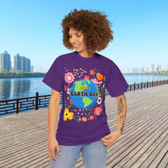 Earth Day Floral Tee — "Happy Earth Day" Graphic T-Shirt