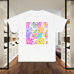 Colorful Floral Tile T-Shirt — Pastel Retro Pattern Tee