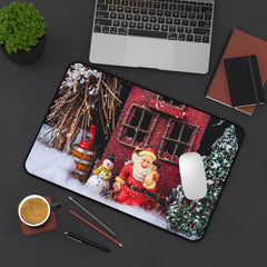Festive Desk Mat with Holiday Scene, Christmas Desk Accessory,