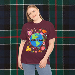 Earth Day Floral Tee — "Happy Earth Day" Graphic T-Shirt