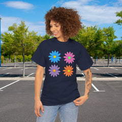 Floral Pop Tee — Retro Colorful Daisy Graphic T-Shirt