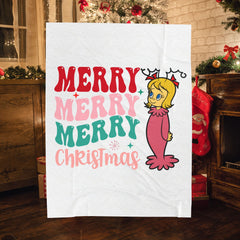 Cozy Christmas Velveteen Plush Blanket, Holiday Gift,
