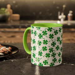 Shamrock Pattern Coffee Mug — St. Patrick’s Day Green Clover Ceramic Mug (11oz & 15oz)