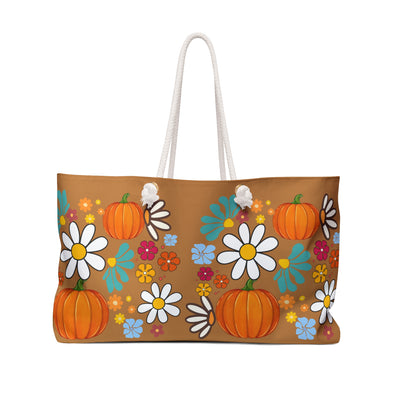 Autumn Floral Weekender Bag, Fall Travel Tote,