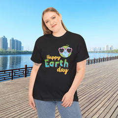 Earth Day T-Shirt — "Happy Earth Day" Cute Earth with Sunglasses Eco Graphic Tee